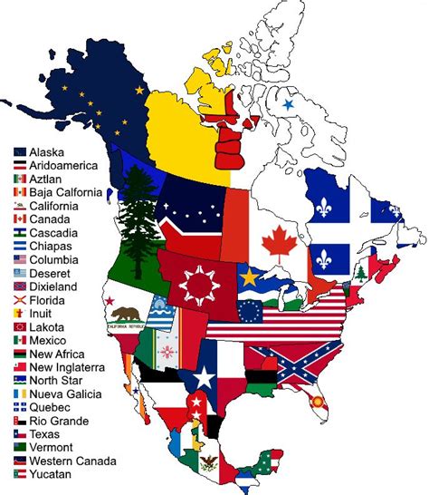 Balkanization of North America - Flag Map | North america flag, North america map, America flag