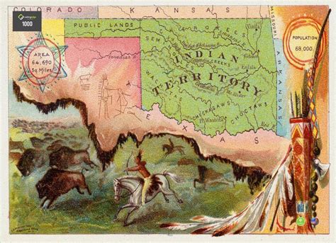 Oklahoma Territory Map 1890 - Etsy