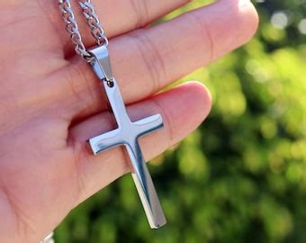 Personalized Cross Necklace Engraved Necklace Men's - Etsy