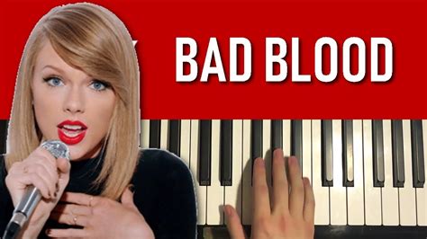 Taylor Swift - Bad Blood (Piano Tutorial Lesson) - YouTube