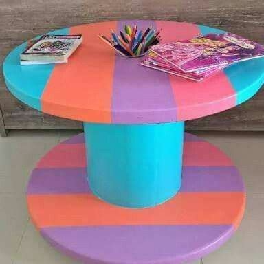 DIY Multicolored Coffee Table with Magazines