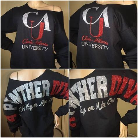 Clark Atlanta university bling sweatshirt |Glitter off the shoulder ...