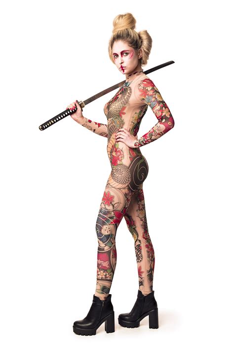 YAKUZA STYLE TATTOO Full Body Catsuit Halloween Costume | Etsy