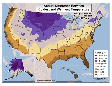 Brian B's Climate Blog: Annual Temperature Extremes