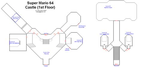 Super Mario 64 Castle Map (1st Floor) (GIF) Final - Neoseeker Walkthroughs