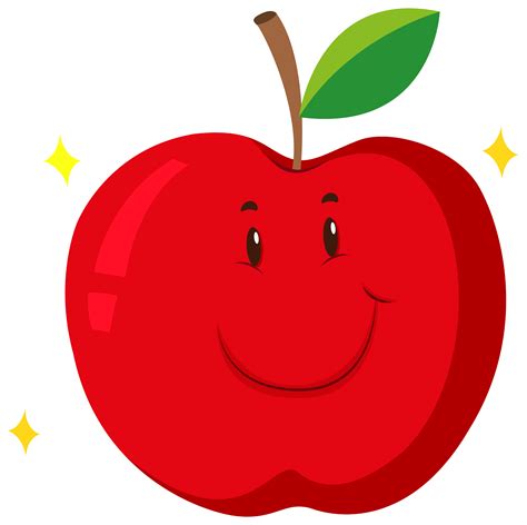 Apple With Face Clip Art