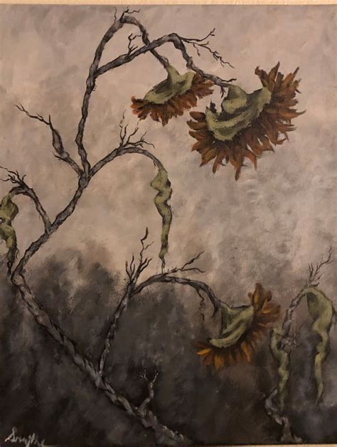 Dying Sunflower - Artporium by Stephanie - Paintings & Prints, Flowers, Plants, & Trees, Flowers ...