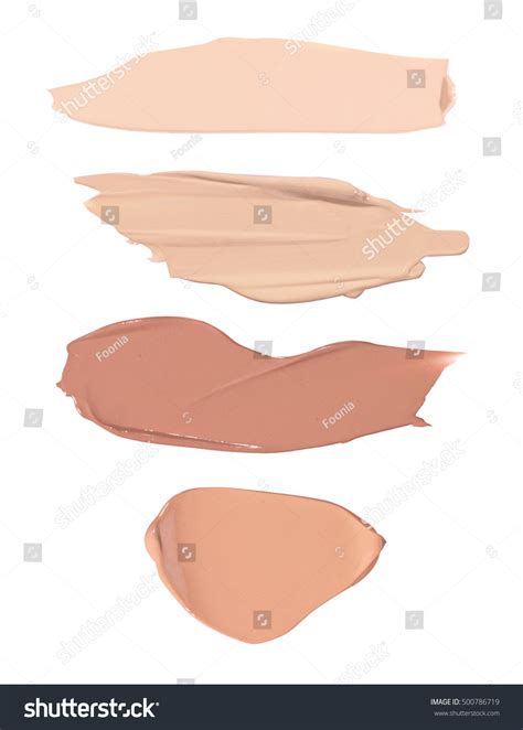 Four Foundation Swatches Isolated On White Stock Photo 500786719 ...