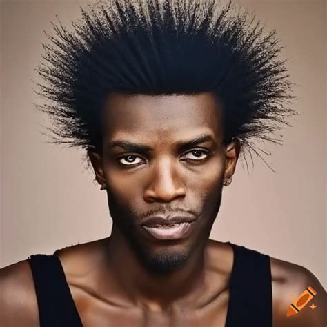 Black man with spiky hair on Craiyon