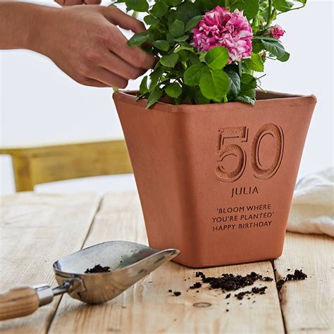 Personalised Birthday Engraved Terracotta Pot By Letterfest