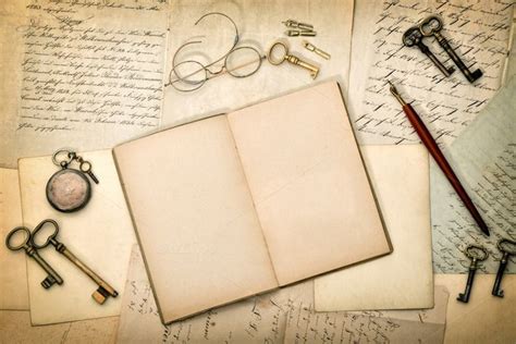 Open diary book and old letters | Old letters, Old diary, Diary book