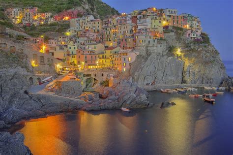 Download Liguria Italy House Light Man Made Manarola HD Wallpaper