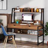 Tribesigns Computer Desk with Hutch & 2 Drawers & Bookshelf, 47-inch Home Office Desk Computer ...