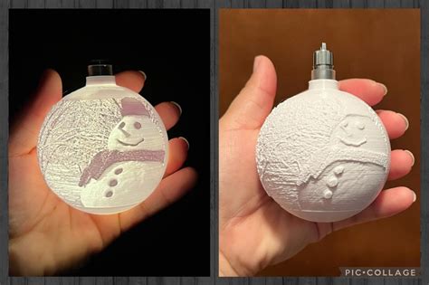 3 Personalized Christmas Ornaments 3D Printed Lithophane - Etsy