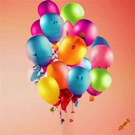 Colorful party balloons on Craiyon