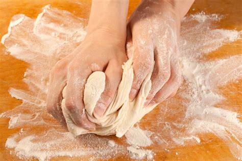 Kneading the dough stock image. Image of wooden, closeup - 23105451