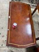 Vintage Leather Top Mahogany Coffee Table - Dixon's Auction at Crumpton