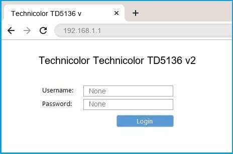 Technicolor Technicolor TD5136 v2 Router Login and Password