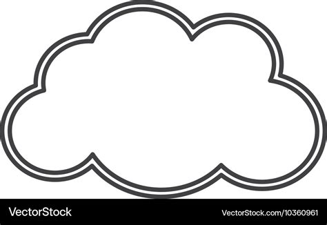 Single cloud shape icon Royalty Free Vector Image