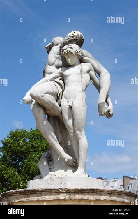 Spartacus Statue in Tuileries Gardens of Paris Stock Photo - Alamy