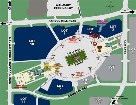 AT&T Stadium - Area Map with Gate Labels by Texas Tech Athletics - Issuu