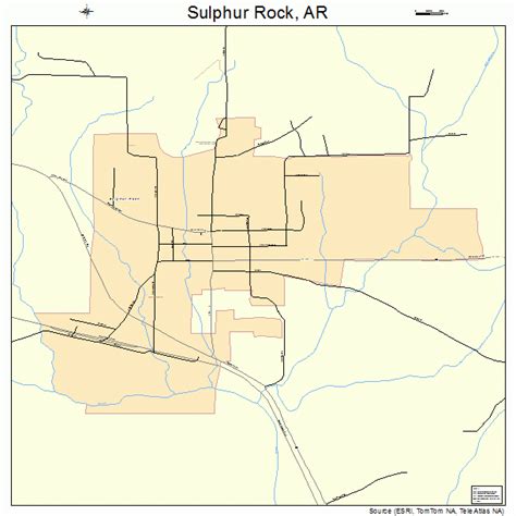 Sulphur Rock Arkansas Street Map 0567730