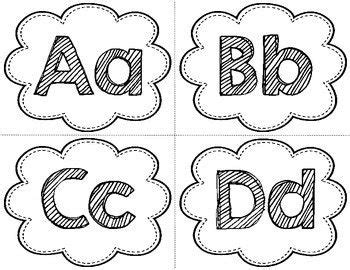 Alphabet Headers: Black and White | Word wall letters, Word wall, Classroom labels