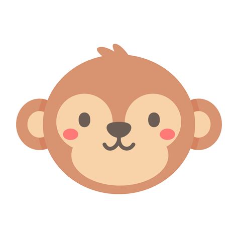 cartoon monkey face cute pets for kids 14569565 PNG