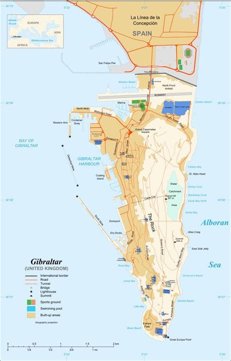 Gibraltar | Map of gibraltar, Rock of gibraltar, Tourist map