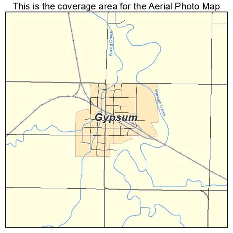 Aerial Photography Map of Gypsum, KS Kansas