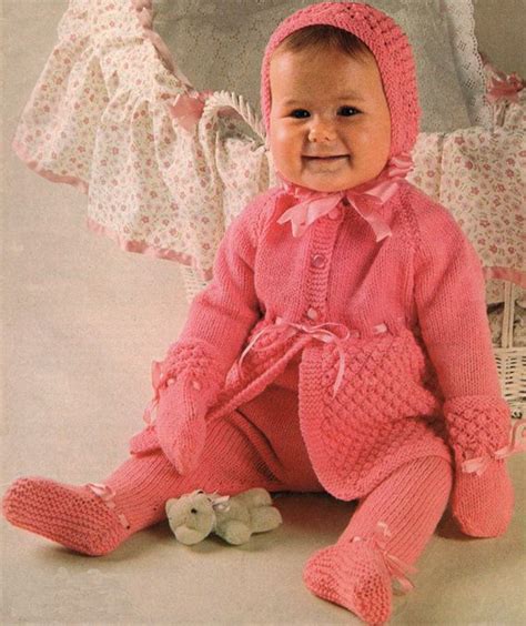 Baby Knitting Pattern 4 Piece Pram Set Coat by PippasPatternShop | Baby knitting, Baby knitting ...