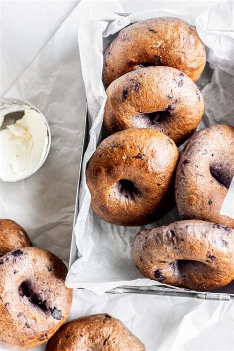 Homemade Blueberry Bagels - Baking With Butter