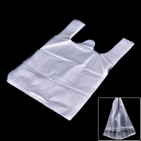 Hot Sale 46Pcs/lot 15*23cm Multifunction White Vest Style Plastic Carrier Bags Reusable Grocery ...