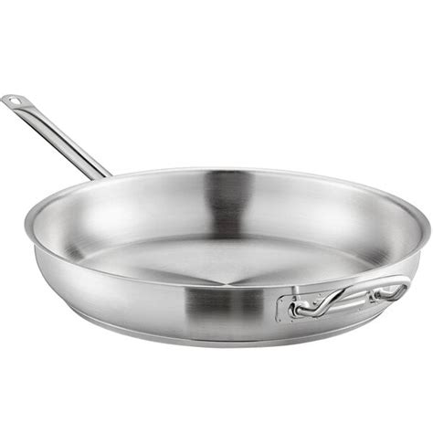 Stainless Steel Frying Pan | Vigor 16" Stainless Steel Aluminum-Clad Fry Pan