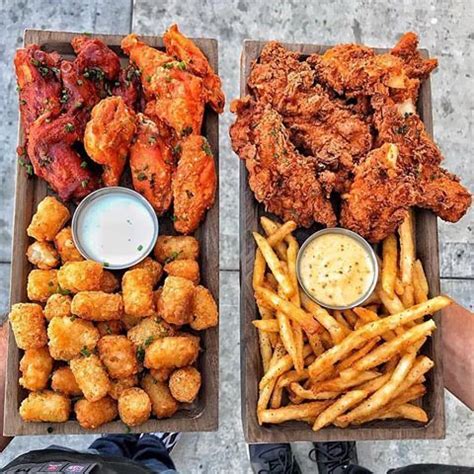 Which Fried Chicken Platter is your first choice... Left or Right?! 🤓😍🍗🍗🍟🍟 | Food platters, Food ...