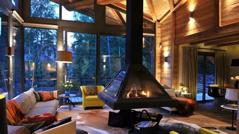 Cozy living room with floating fireplace : r/CozyPlaces