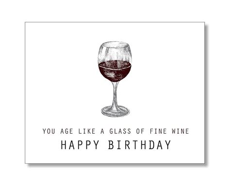 Amazon.com: YOU AGE LIKE A GLASS OF FINE WINE. Happy Birthday Card ...