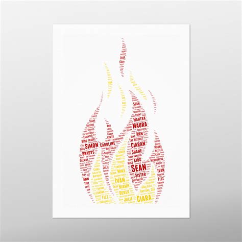 Fire by wordbird.ie | Personalised Word Art Prints | Irish Gifts