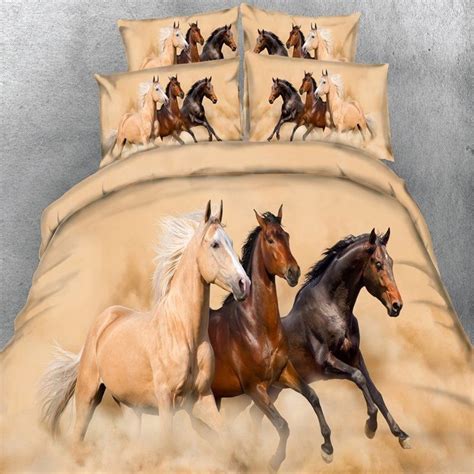 Kids Brown Black and Sandy Brown Horse Print Wild Animal Themed 3D ...