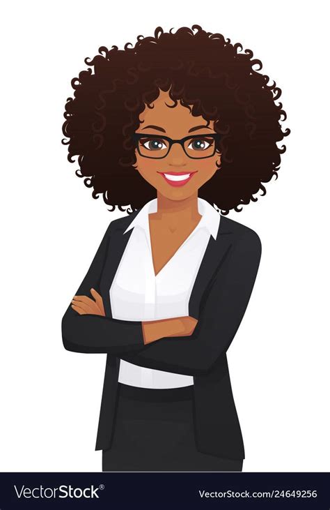 Portrait of elegant business woman with arms crossed isolated vector ...