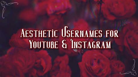 Aesthetic Usernames Ideas for Youtube / Instagram - YouTube