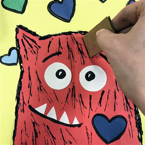 1st grade Love Monsters | Kindergarten art, Valentine art projects, Kindergarten art lessons