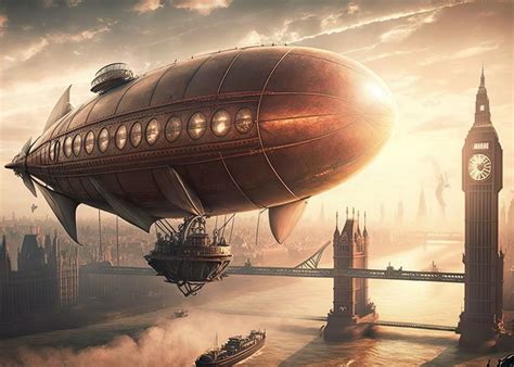 'Steampunk Airship London' Poster by Dennex | Displate