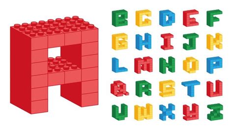 Alfabeto Lego | Letras lego, Arte vectorial, Alfabeto