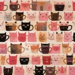 Pink Cat In Mug Seamless Pattern Free Stock Photo - Public Domain Pictures