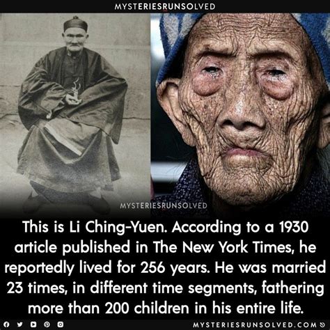 Did Li Ching-Yuen “The Longest Lived Man” Really Live For 256 Years? https://unsolved.link/li ...