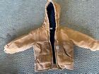 Carhartt Hooded Jacket Unisex Tan Quilted Lined Canvas Full Zip Toddler ...