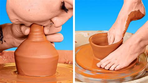 Creative Pottery Techniques Using Body Parts - YouTube