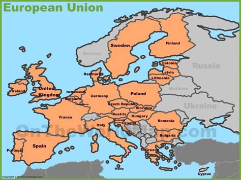 European Union countries map | Country maps, Belgium germany, Map