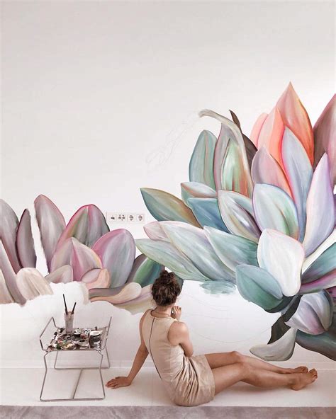 Beautiful Flower Mural Art Makes Ordinary Rooms Bloom with Personality